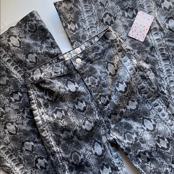 NWT Free People Just Float snake flare jeans pants - Picture 12 of 15